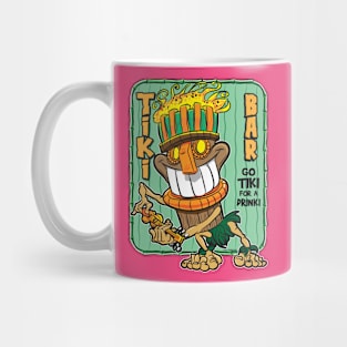 Tiki Bar, Happy Tiki on Ukulele, Go Tiki for Drinki Mug